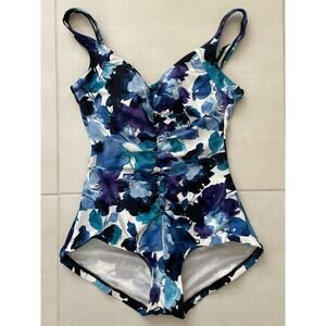 Maxine Swimsuit One Piece Swimwear Pleated Retro Print Swim